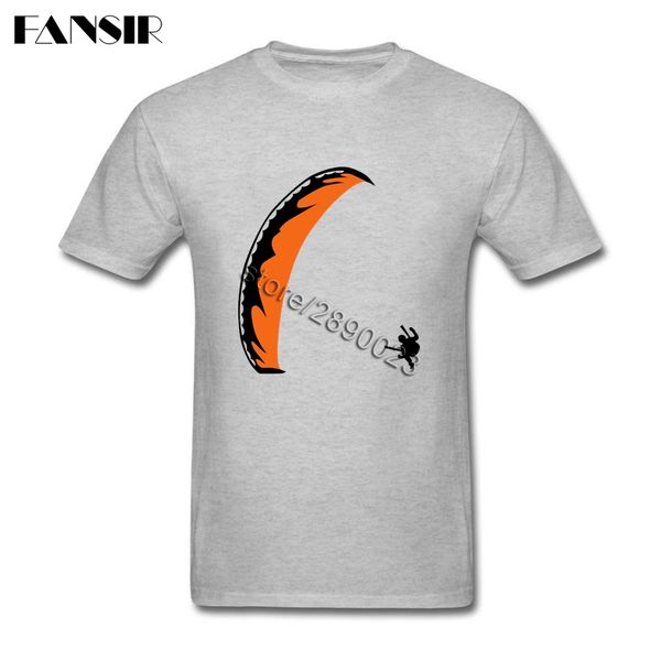 casual men t shirt paragliding short sleeve pure cotton o-neck t-shirt for boy shirts