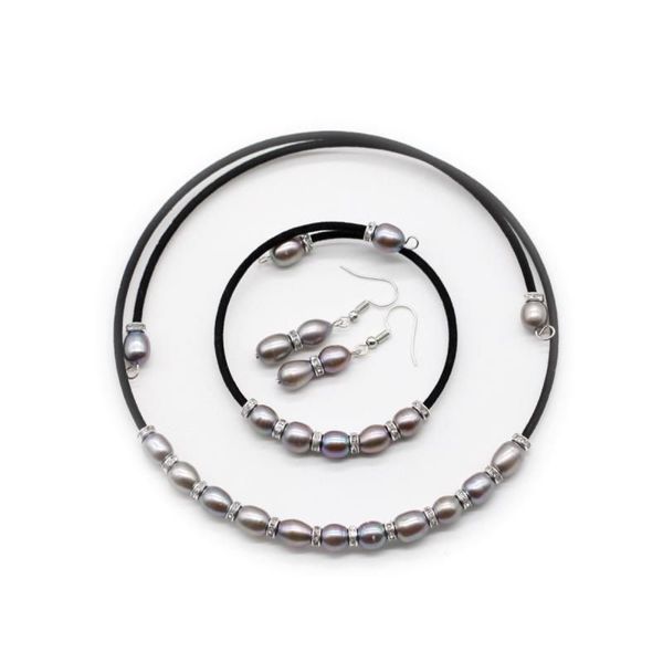 100% real freshwater oval pearl necklace bracelet earrings set 7-8mm rice pearls jewelry black necklace diy jewelry eb40, Silver
100% real freshwater oval pearl necklace bracelet earrings set 7-8mm rice pearls jewelry black necklace diy jewelry eb40, Silver