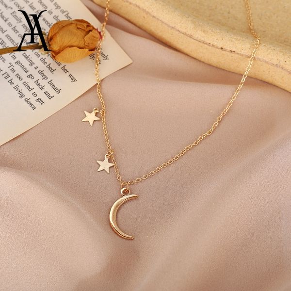 bohemian gold color star moon necklace simple geometric pendant necklace for women statement jewelry gift 2020, Silver
bohemian gold color star moon necklace simple geometric pendant necklace for women statement jewelry gift 2020, Silver