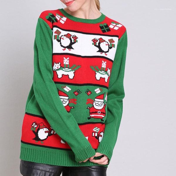 o neck loose ladies sweaters snow printed casual plus size pullover clothing women christmas sweaters thick long sleeve, White;black
o neck loose ladies sweaters snow printed casual plus size pullover clothing women christmas sweaters thick long sleeve, White;black