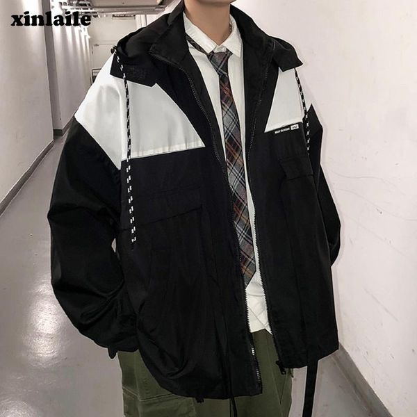 contrast jacket 2020 autumn men's hooded jacket loose large size long sleeve men's fashion windbreaker brand clothing, Black;brown
contrast jacket 2020 autumn men's hooded jacket loose large size long sleeve men's fashion windbreaker brand clothing, Black;brown