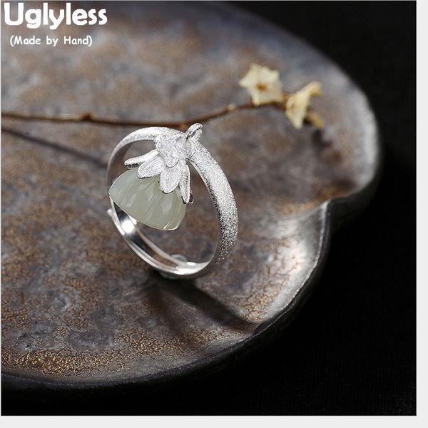uglyless 100% real 925 sterling silver natural white jade lotus finger rings for women open dangle ring gemstones fine jewelry, Golden;silver
uglyless 100% real 925 sterling silver natural white jade lotus finger rings for women open dangle ring gemstones fine jewelry, Golden;silver