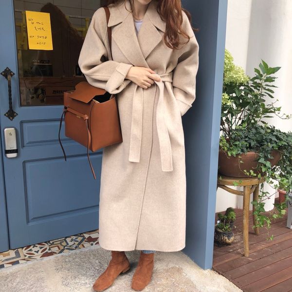 women's wool & blends women korean winter long coat loose plus size cardigans sleeve manteau overcoat femme hiver elegant outwear, Black
women's wool & blends women korean winter long coat loose plus size cardigans sleeve manteau overcoat femme hiver elegant outwear, Black