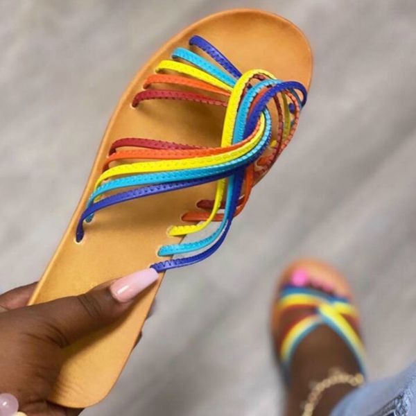 women rainbow patchwork slippers corss flat heel open toe outdoor beach slides fashion casual sandals ladies shoes whosale, Black
women rainbow patchwork slippers corss flat heel open toe outdoor beach slides fashion casual sandals ladies shoes whosale, Black