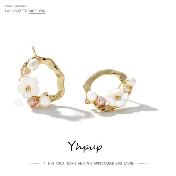 yhpup korean trendy natural pearls hollow round stud earrings shell flower earrings brincos for female party gift, Golden;silver
yhpup korean trendy natural pearls hollow round stud earrings shell flower earrings brincos for female party gift, Golden;silver
