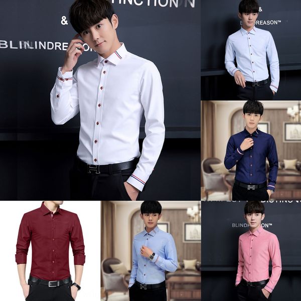 autumn new men's shirt korean oxford solid color long sleeve non-ironing business wear shirt men's clothing szrnd, Blue
autumn new men's shirt korean oxford solid color long sleeve non-ironing business wear shirt men's clothing szrnd, Blue