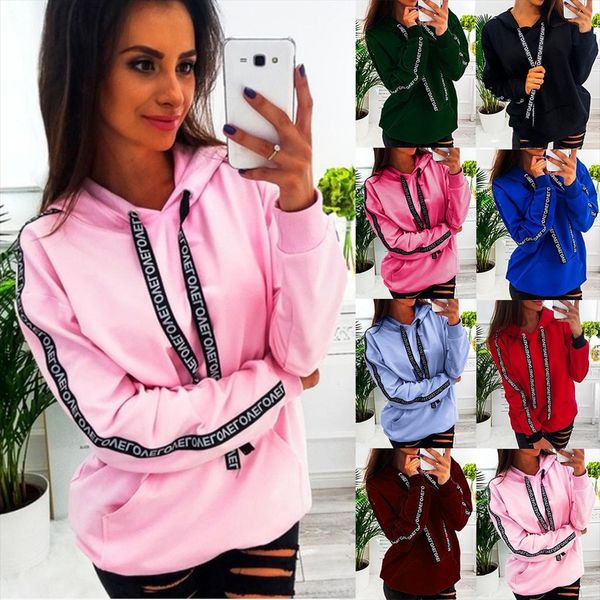 5 womens large size long sleeves solid color striped long sleeve fashion wild autumn and winter sports shirt hooded pullover, Black
5 womens large size long sleeves solid color striped long sleeve fashion wild autumn and winter sports shirt hooded pullover, Black