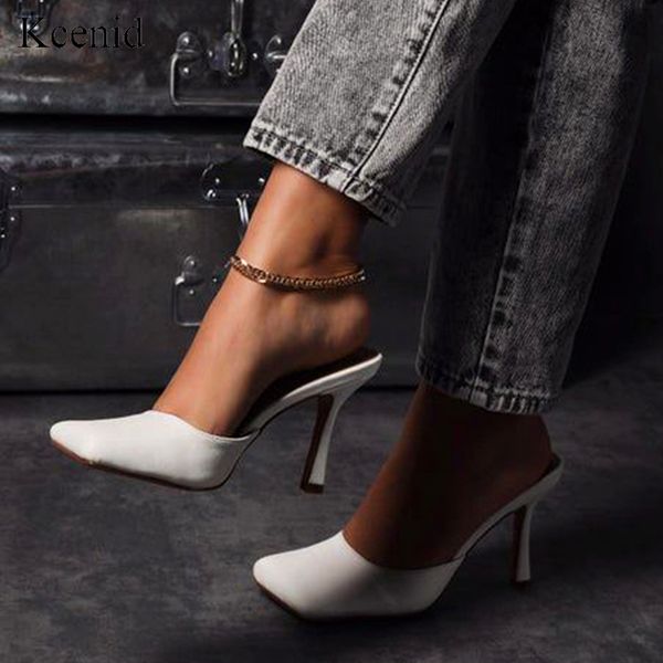 kcenid 2020 new summer women slippers square toe ladies heel mules thin high heels pumps slides female fashion woman shoes, Black
kcenid 2020 new summer women slippers square toe ladies heel mules thin high heels pumps slides female fashion woman shoes, Black