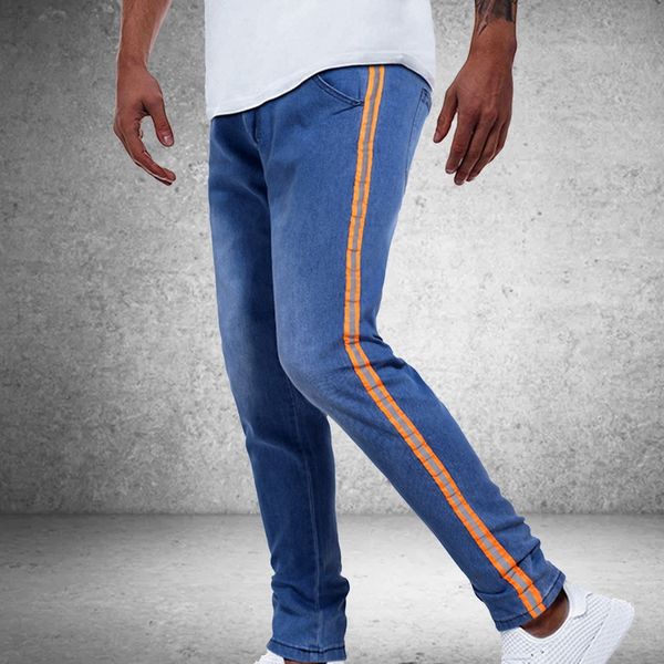 men's jeans 2021 side striped denim pants skinny slim fit spliced trousers male streetwear pencil hip hop stretch, Blue
men's jeans 2021 side striped denim pants skinny slim fit spliced trousers male streetwear pencil hip hop stretch, Blue