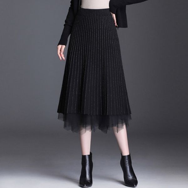 skirts unique design knitting lurex skirt female fall fashion high waist mid-length mesh tulle 2021, Black
skirts unique design knitting lurex skirt female fall fashion high waist mid-length mesh tulle 2021, Black