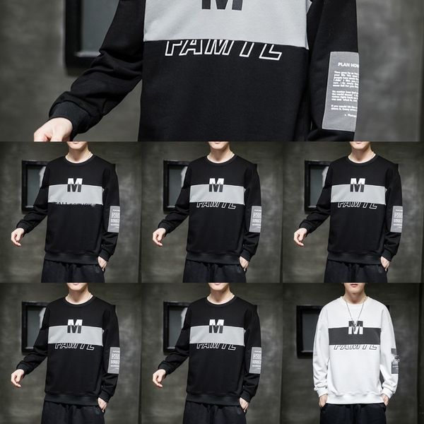 men's autumn new youth handsome fashion all-match loose round neck korean style casual coat sweater sweater coat escq2, Black
men's autumn new youth handsome fashion all-match loose round neck korean style casual coat sweater sweater coat escq2, Black