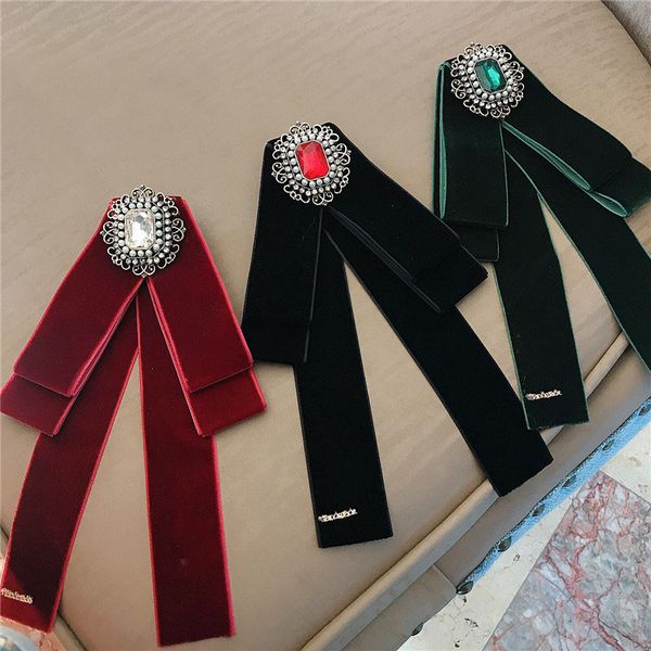 korean velvet bow tie crystal rhinestone brooch pin for women shirt collar needle flower jewelry multi-layer clothes accessories wholesale, Gray
korean velvet bow tie crystal rhinestone brooch pin for women shirt collar needle flower jewelry multi-layer clothes accessories wholesale, Gray