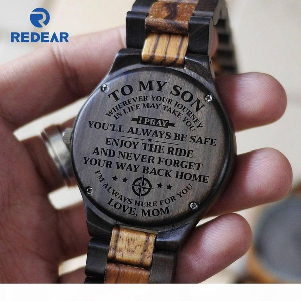never forget your way back home - from mom to son engraved wooden watch, Slivery;brown
never forget your way back home - from mom to son engraved wooden watch, Slivery;brown
