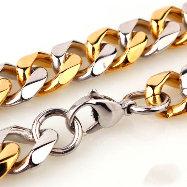 popular ornament men's titanium steel stainless steel gold two-color single button six-sided grinding necklace thick type necklace, Silver
popular ornament men's titanium steel stainless steel gold two-color single button six-sided grinding necklace thick type necklace, Silver