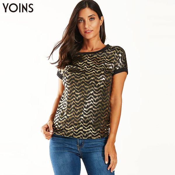 women's blouses & shirts yoins stylish black gold waved print round neck short sleeve blouse 2021 women summer casual party club cloth, White
women's blouses & shirts yoins stylish black gold waved print round neck short sleeve blouse 2021 women summer casual party club cloth, White