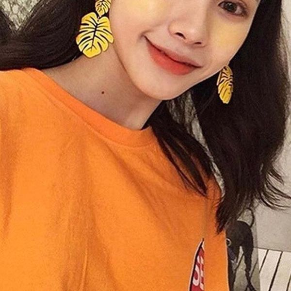 creative big leaf drop earrings for women fashion vintage geometric yellow green long hollow metal earring jewelry dropshipping, Silver
creative big leaf drop earrings for women fashion vintage geometric yellow green long hollow metal earring jewelry dropshipping, Silver