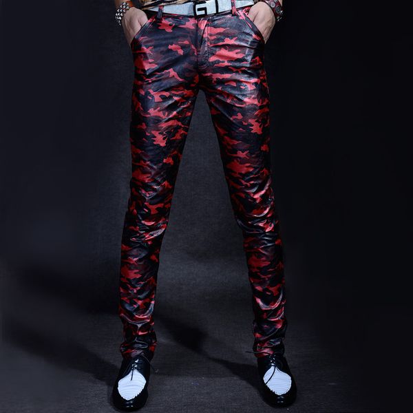 men's pants slim fit zipper faux leather men 2 colors camouflage pu mens fashion casual, Black
men's pants slim fit zipper faux leather men 2 colors camouflage pu mens fashion casual, Black