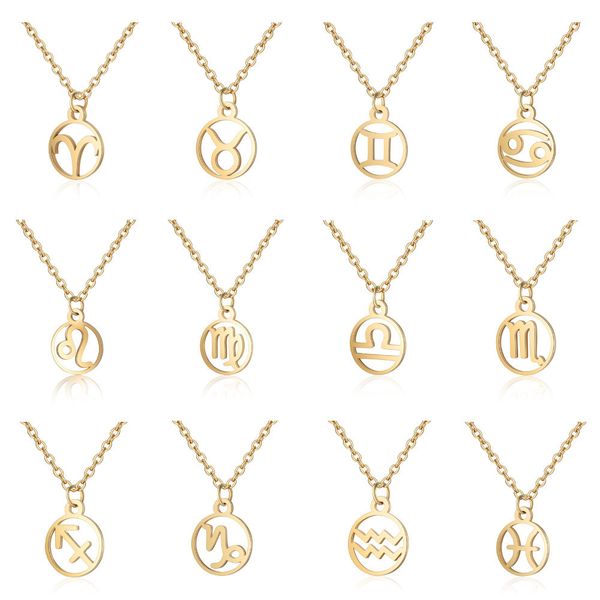 new zodiac sign pendant necklaces for women gold plated horoscope aries leo 12 constellations fashion stainless steel chain men jewelry gift, Silver
new zodiac sign pendant necklaces for women gold plated horoscope aries leo 12 constellations fashion stainless steel chain men jewelry gift, Silver