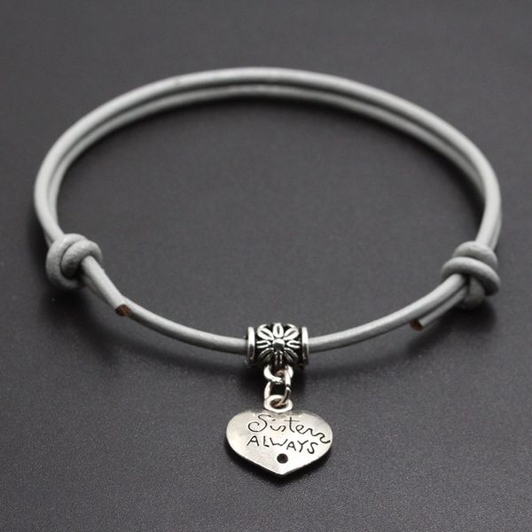 10 colors genuine leather bracelet anklet diy handmade sister always friend heart pendant charm bracelet for women, Red;blue
10 colors genuine leather bracelet anklet diy handmade sister always friend heart pendant charm bracelet for women, Red;blue
