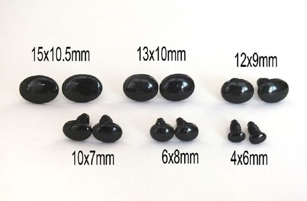 100Pcs Black Oval Safety Eyes Noses --4x6/6x8/10x7/12x9/13x10/15x10.5mm amigurumi eyes/ plastic eyes for crochet toys and plush
100Pcs Black Oval Safety Eyes Noses --4x6/6x8/10x7/12x9/13x10/15x10.5mm amigurumi eyes/ plastic eyes for crochet toys and plush