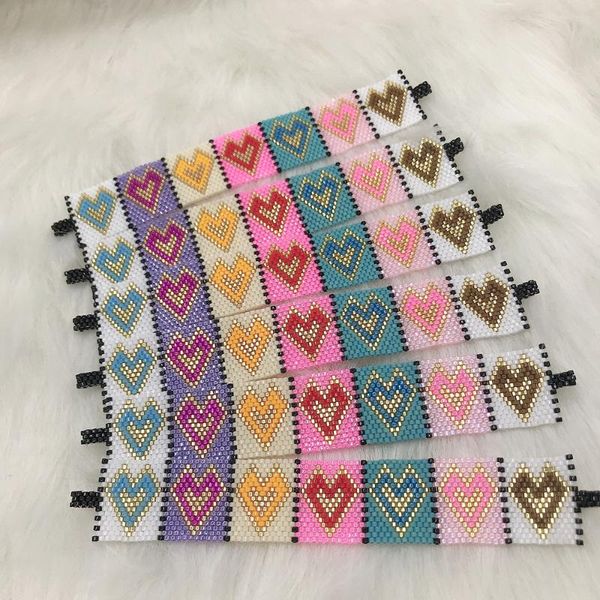 bluestar boho multicolor 7 rainbow heart braided bangles handmade woven miyuki bead bracelets pulsera mujer, Black
bluestar boho multicolor 7 rainbow heart braided bangles handmade woven miyuki bead bracelets pulsera mujer, Black