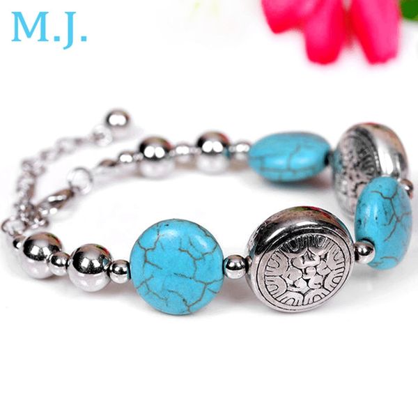 girls fashion new boho natural stone bracelet female vintage silver color chain bracelets for women bangle jewelry party gift, Black
girls fashion new boho natural stone bracelet female vintage silver color chain bracelets for women bangle jewelry party gift, Black