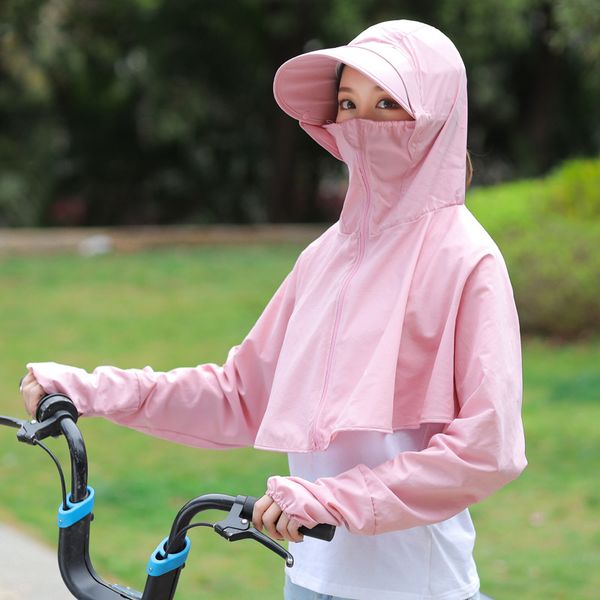 removable sun hat sun protection clothing women summer sleeve clothing protection riding thin beach clothes, Blue;gray
removable sun hat sun protection clothing women summer sleeve clothing protection riding thin beach clothes, Blue;gray