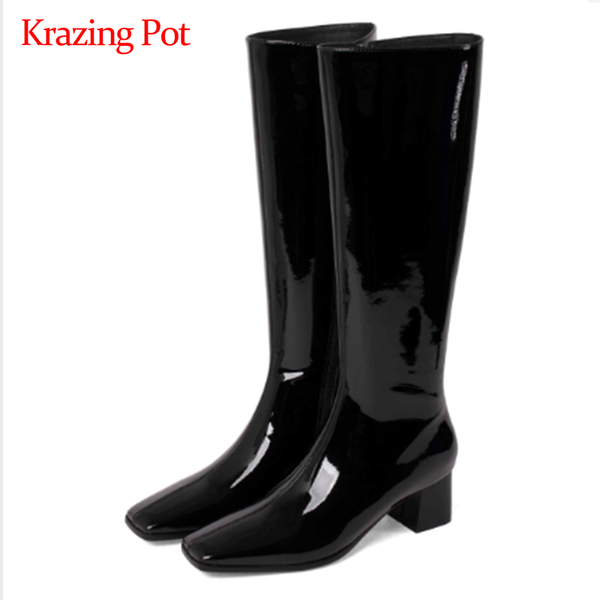 krazing pot new arrival equestrian boots patent leather square toe thick high heel zipper elegant lady thigh high boots l32, Black
krazing pot new arrival equestrian boots patent leather square toe thick high heel zipper elegant lady thigh high boots l32, Black