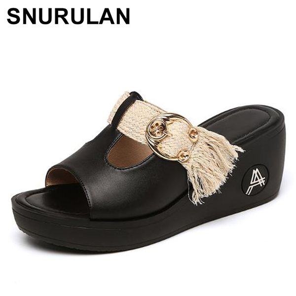 snurulanwomen slipper 2020 ladies summer slippers shoes women wedges heels fashion summer genuine leather platform shoes, Black
snurulanwomen slipper 2020 ladies summer slippers shoes women wedges heels fashion summer genuine leather platform shoes, Black