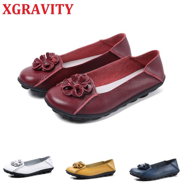 xgravity girl flower design flats lady fashion flat shoes elegant comfortable plus size woman genuine leather female shoes c077, Black
xgravity girl flower design flats lady fashion flat shoes elegant comfortable plus size woman genuine leather female shoes c077, Black