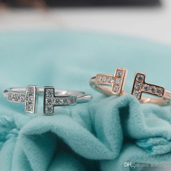 luxury jewelry S925 sterling silver rings for women open diamond rings Designer letter T style Wedding rose gold ring
luxury jewelry S925 sterling silver rings for women open diamond rings Designer letter T style Wedding rose gold ring