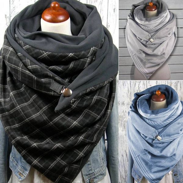 fashion women soild dot printing button soft wrap casual warm scarves shawls scarf women, Blue;gray
fashion women soild dot printing button soft wrap casual warm scarves shawls scarf women, Blue;gray