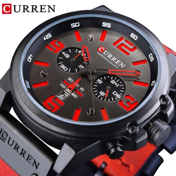 curren red genuine leather belt 3 dial special design calendar display mens quartz military sport wrist watches brand luxury, Slivery;brown
curren red genuine leather belt 3 dial special design calendar display mens quartz military sport wrist watches brand luxury, Slivery;brown