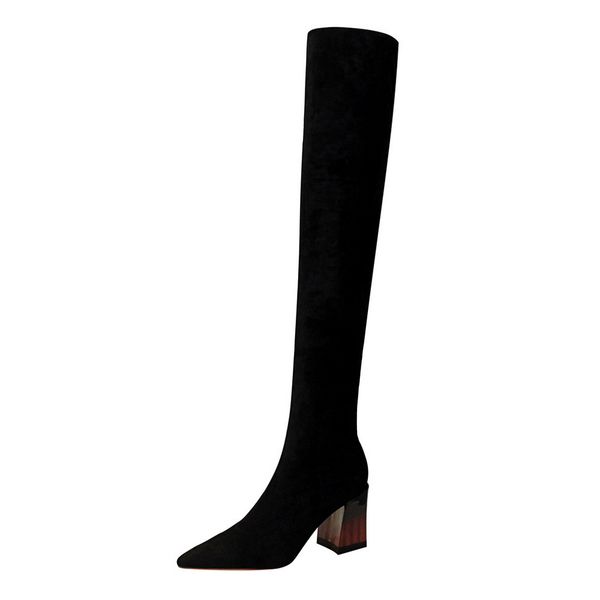 meriahzheng fashion simple chunky high heel suede pointed nightclub slimming pedicure over-the-knee boots ds-1718-12, Black
meriahzheng fashion simple chunky high heel suede pointed nightclub slimming pedicure over-the-knee boots ds-1718-12, Black