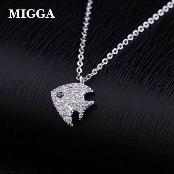 migga micro paved cubic zirconia cute fish pendant necklace white gold color crystal necklace for women, Silver
migga micro paved cubic zirconia cute fish pendant necklace white gold color crystal necklace for women, Silver