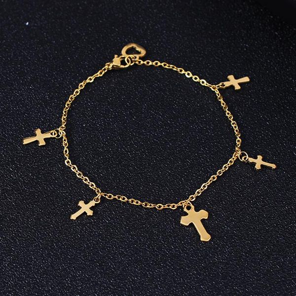 Stainless steel gold cross amulet cross charm anklet religious heart barefoot sandals foot jewelry for women gift casual match
Stainless steel gold cross amulet cross charm anklet religious heart barefoot sandals foot jewelry for women gift casual match