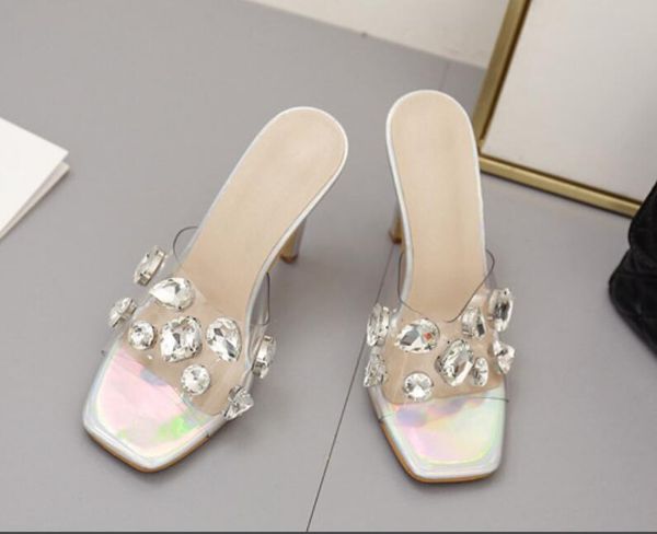 2020 new stiletto heel transparent sandals women's slippers with bright diamond gemstones crystal heel sandals, Black
2020 new stiletto heel transparent sandals women's slippers with bright diamond gemstones crystal heel sandals, Black