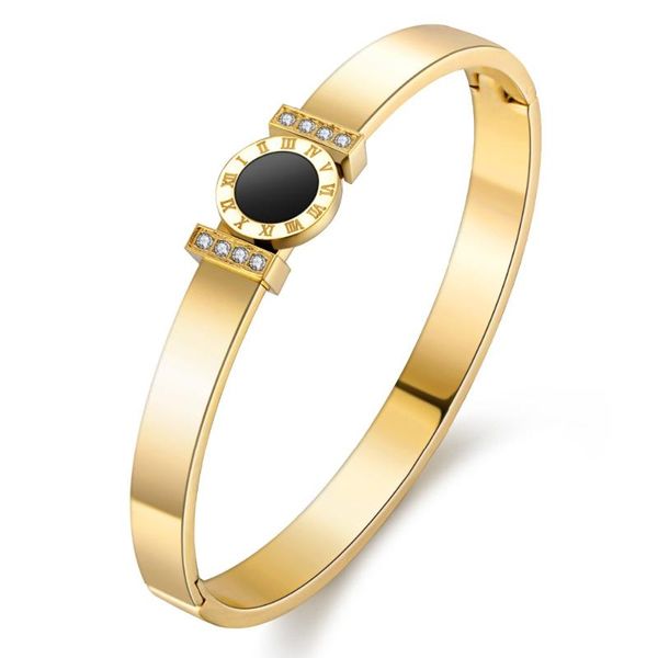 zindov new stainless steel bracelet gold women rose gold bangle jewelry cubic cz setting fine jewelry roman numeral, Black
zindov new stainless steel bracelet gold women rose gold bangle jewelry cubic cz setting fine jewelry roman numeral, Black