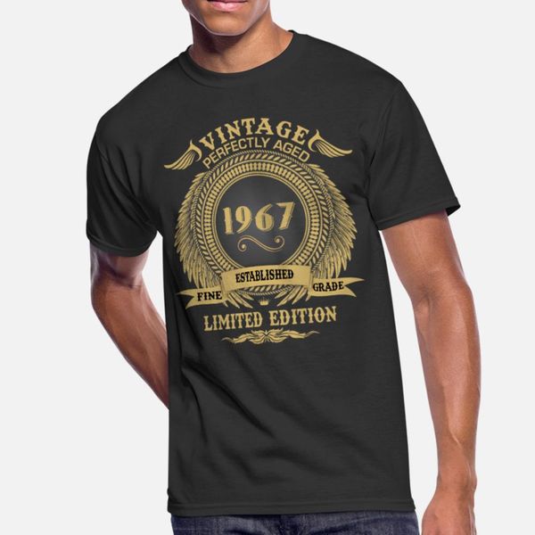 vintage perfectly aged 1967 limited edition t shirt men customize short sleeve s-3xl solid color anti-wrinkle authentic summer normal shirt, White;black
vintage perfectly aged 1967 limited edition t shirt men customize short sleeve s-3xl solid color anti-wrinkle authentic summer normal shirt, White;black