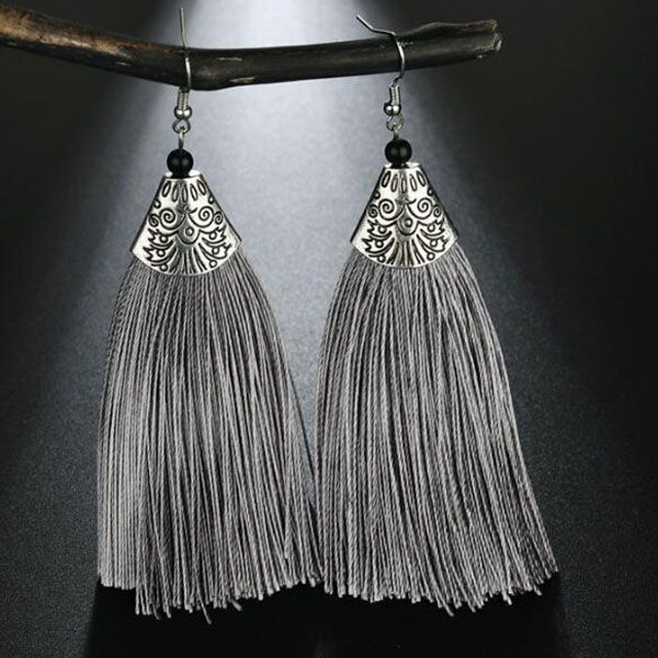 retro pretty fish mouth pattern tassel bead earrings chinese ethnic style ladies exaggerated tassel earrings party good luck, Silver
retro pretty fish mouth pattern tassel bead earrings chinese ethnic style ladies exaggerated tassel earrings party good luck, Silver