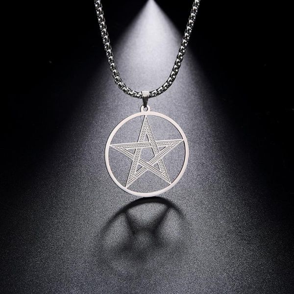 cazador devil's trap pentagram pendant necklace pattern supernatural stainless steel necklace for men satanic amulet jewelry, Silver
cazador devil's trap pentagram pendant necklace pattern supernatural stainless steel necklace for men satanic amulet jewelry, Silver