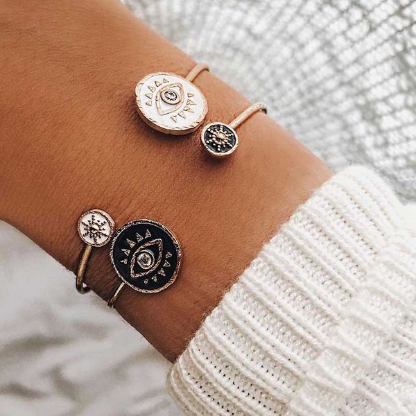 2020 new vintage open bracelet enamel black white evil eye gold bangles bracelets for women fashion female bracelet jewelry
2020 new vintage open bracelet enamel black white evil eye gold bangles bracelets for women fashion female bracelet jewelry