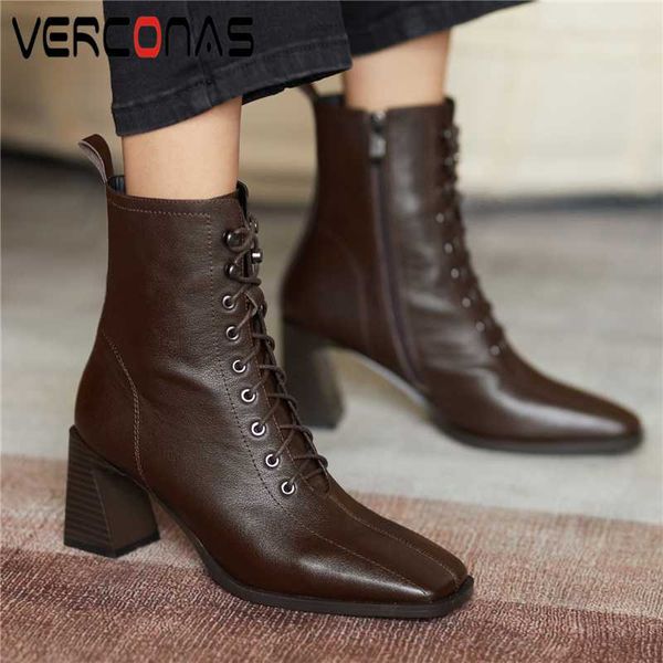 verconas autumn winter concise women ankle boots cross-tied basic shoes woman office casual genuine leather high heels zip boots, Black
verconas autumn winter concise women ankle boots cross-tied basic shoes woman office casual genuine leather high heels zip boots, Black