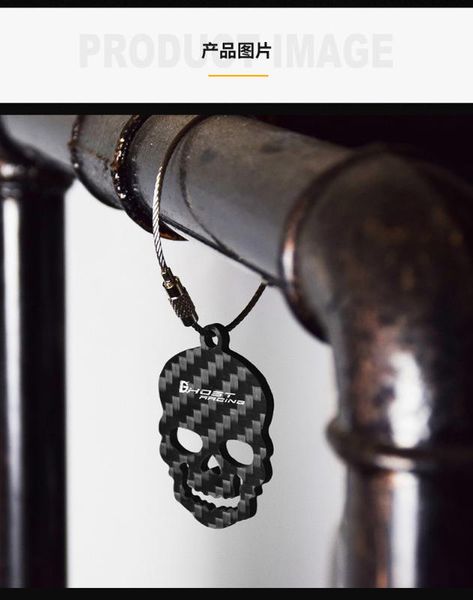 ghost racing motorcycle racing key chain creative pendant carbon fiber key chain, Silver
ghost racing motorcycle racing key chain creative pendant carbon fiber key chain, Silver