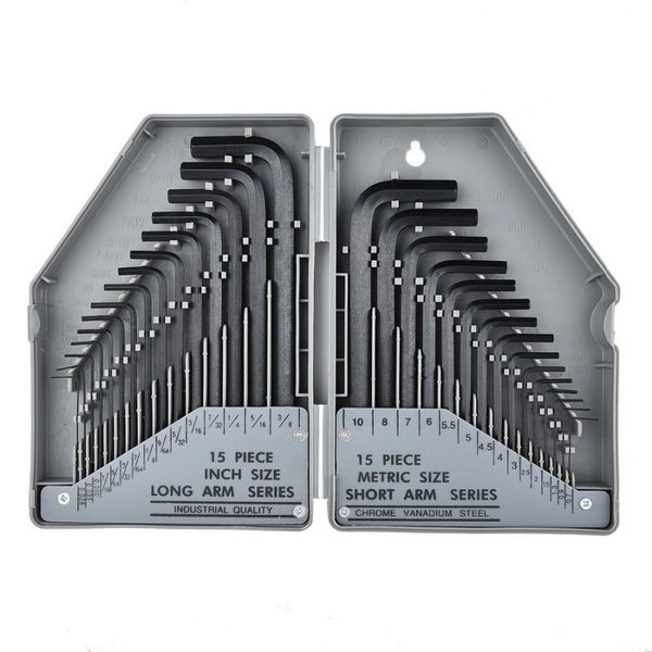 30pc flat l-type hex key allen wrench 0.028"- 3/8" inch & 0.7mm-10mm metric chromium-vanadium steel spanner long arm tool set
30pc flat l-type hex key allen wrench 0.028"- 3/8" inch & 0.7mm-10mm metric chromium-vanadium steel spanner long arm tool set