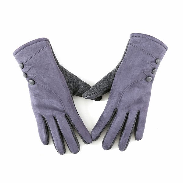 five fingers gloves winter ladies suede touch screen protection thick warm fashion button decoration outdoor windproof riding b74, Blue;gray
five fingers gloves winter ladies suede touch screen protection thick warm fashion button decoration outdoor windproof riding b74, Blue;gray