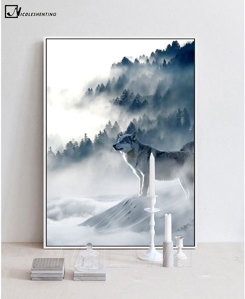 nicoleshenting nordic art wolf snow mountains art canvas poster minimalist print nature picture modern home room decoration
nicoleshenting nordic art wolf snow mountains art canvas poster minimalist print nature picture modern home room decoration