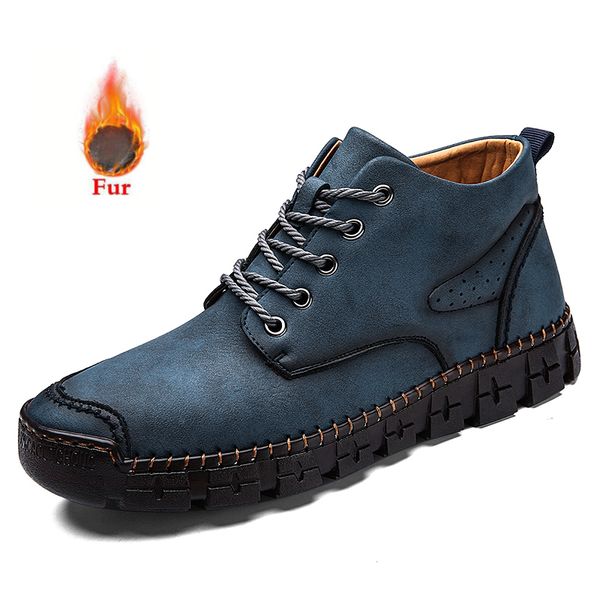 outdoor men's winter boots handmade leather men's boots fur warm snow comfortable motorcycle men ankle, Black
outdoor men's winter boots handmade leather men's boots fur warm snow comfortable motorcycle men ankle, Black