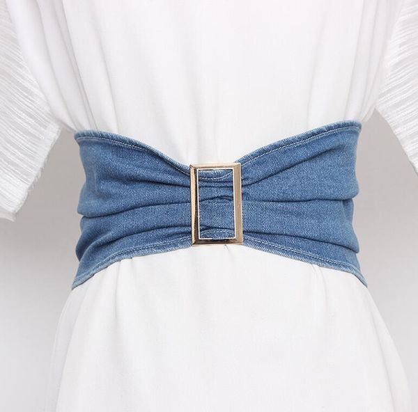 women's runway fashion blue denim elastic zipper cummerbunds female dress corsets waistband belts decoration wide belt r349, Black;brown
women's runway fashion blue denim elastic zipper cummerbunds female dress corsets waistband belts decoration wide belt r349, Black;brown