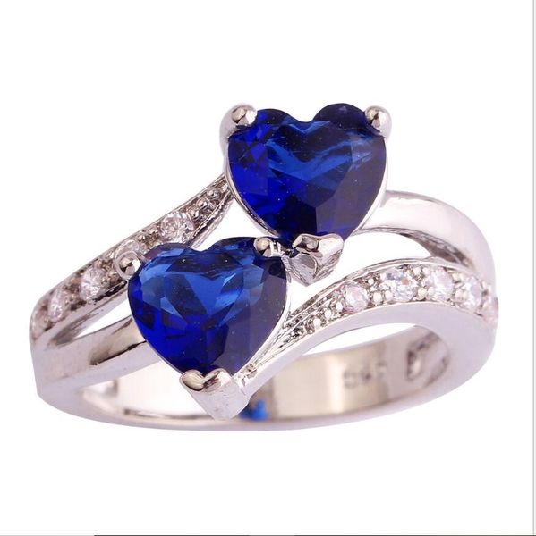 jewelry rings for women double blue heart rings simple wholesale fashion of shipping, Silver
jewelry rings for women double blue heart rings simple wholesale fashion of shipping, Silver